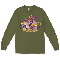 Army Green Mardi Gras pig Long Sleeve Tee - LillyAllenDesigns