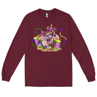 Burgundy Mardi Gras pig Long Sleeve Tee - LillyAllenDesigns