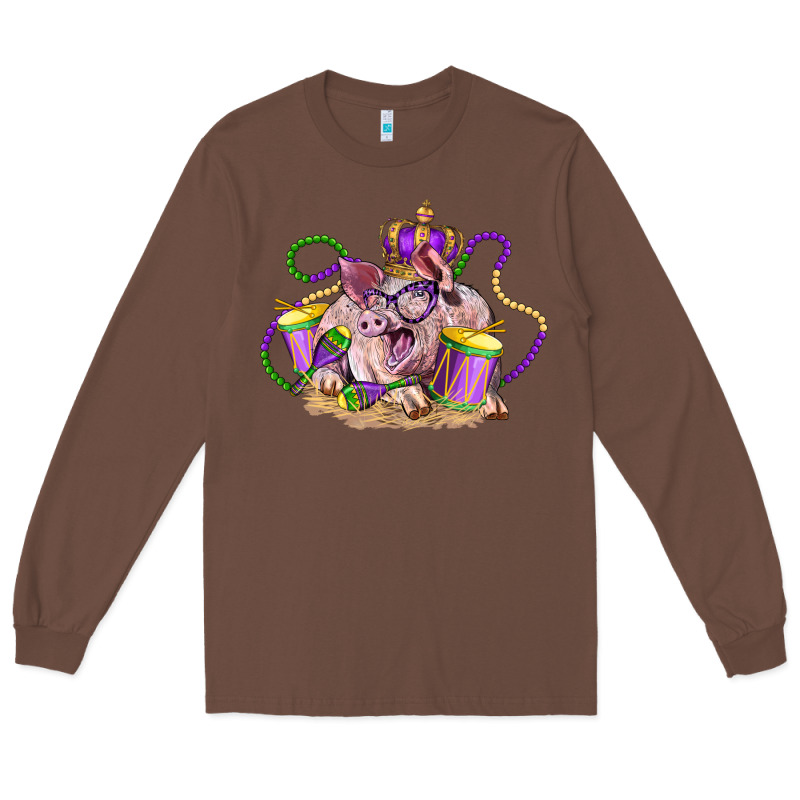 Mardi Gras Pig Long Sleeve Tee by LillyAllenDesigns | Teevron