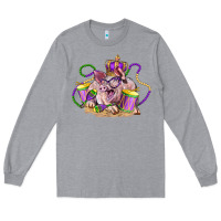 Heather Grey Mardi Gras pig Long Sleeve Tee - LillyAllenDesigns