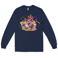 Navy Mardi Gras pig Long Sleeve Tee - LillyAllenDesigns