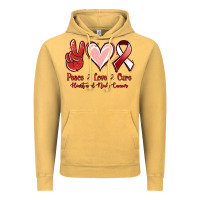 Vintage Mustard Peace Love Cure Heart And Neck Cancer Vintage Hoodie - Jasminsmagicworld