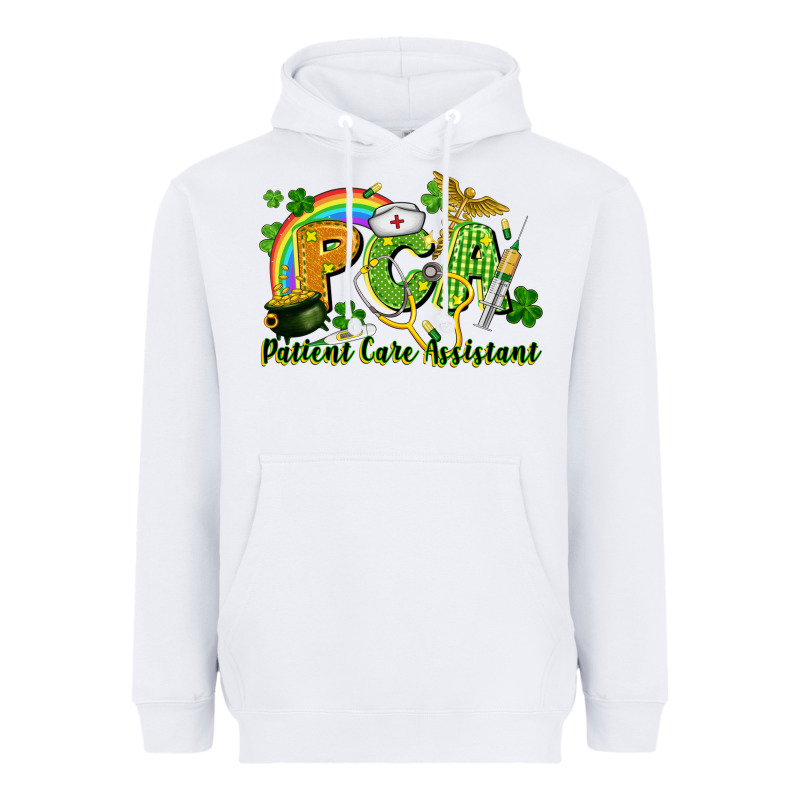 Pca Patient Care Assistant St. Patrick's Day Heavyweight Hoodie by CowGirlArtShop | Teevron