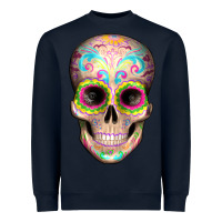 Navy Mexican Skull Heavyweight Sweatshirt - Artiststas