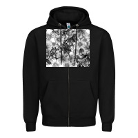 Black black and white floral Zipper Hoodie - TumblerDesignByShophia