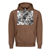 Chestnut black and white floral Zipper Hoodie - TumblerDesignByShophia