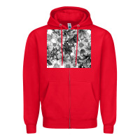 Red black and white floral Zipper Hoodie - TumblerDesignByShophia