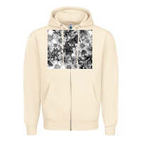 Sandshell black and white floral Zipper Hoodie - TumblerDesignByShophia