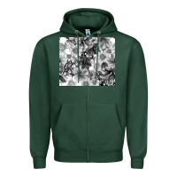 Sports Green black and white floral Zipper Hoodie - TumblerDesignByShophia