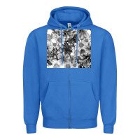 True Royal black and white floral Zipper Hoodie - TumblerDesignByShophia