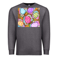 Charcoal Heather Easter eggs daisies carrots Premium Sweatshirt - OliviaCreatesArt