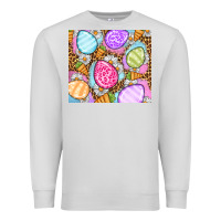 Dove Grey Easter eggs daisies carrots Premium Sweatshirt - OliviaCreatesArt