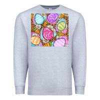 Heather Grey Easter eggs daisies carrots Premium Sweatshirt - OliviaCreatesArt