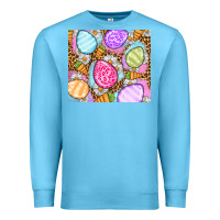 Ocean Blue Easter eggs daisies carrots Premium Sweatshirt - OliviaCreatesArt