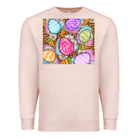 Pale Pink Easter eggs daisies carrots Premium Sweatshirt - OliviaCreatesArt