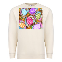 Sandshell Easter eggs daisies carrots Premium Sweatshirt - OliviaCreatesArt