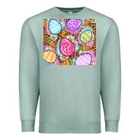Seafoam Easter eggs daisies carrots Premium Sweatshirt - OliviaCreatesArt