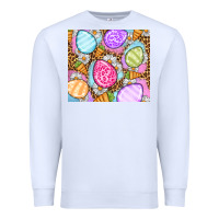 White Easter eggs daisies carrots Premium Sweatshirt - OliviaCreatesArt