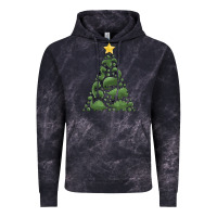 Cloud Black dinosaur christmas tree Vintage Hoodie - MaliasSmallBusiness