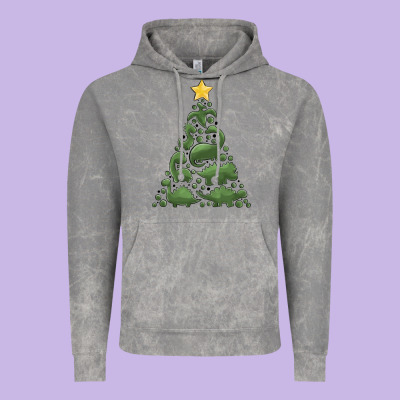 Dinosaur Christmas Tree Vintage Hoodie Designed By Maliassmallbusiness