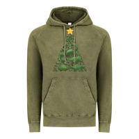 Vintage Olive dinosaur christmas tree Vintage Hoodie - MaliasSmallBusiness