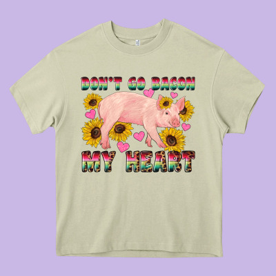 Western Don't Go Bacon My Heart Pig Heavy Core Tee Designed By Artiststas