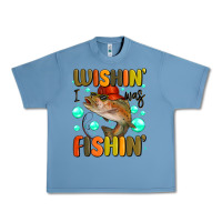 Pebble Blue wishing i was fishing Urban Heavy Tee - MaliasSmallBusiness