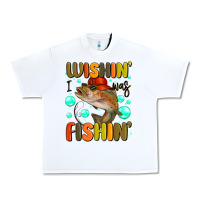 White wishing i was fishing Urban Heavy Tee - MaliasSmallBusiness