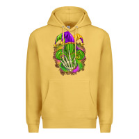 Antique Gold Mardi Gras with skeleton hand Premium Hoodie - HowdyJamesFarm