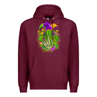 Burgundy Mardi Gras with skeleton hand Premium Hoodie - HowdyJamesFarm