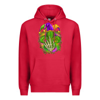 Cardinal Mardi Gras with skeleton hand Premium Hoodie - HowdyJamesFarm