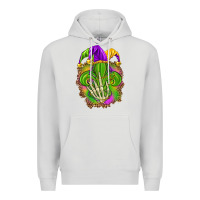 Dove Grey Mardi Gras with skeleton hand Premium Hoodie - HowdyJamesFarm