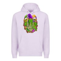 Lilac Mardi Gras with skeleton hand Premium Hoodie - HowdyJamesFarm