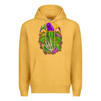 Mustard Mardi Gras with skeleton hand Premium Hoodie - HowdyJamesFarm