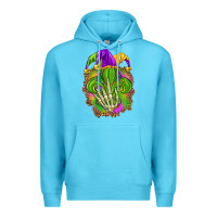 Ocean Blue Mardi Gras with skeleton hand Premium Hoodie - HowdyJamesFarm