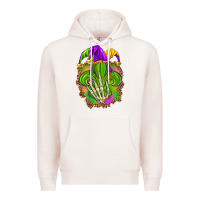 Pale Pink Mardi Gras with skeleton hand Premium Hoodie - HowdyJamesFarm