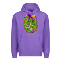 Purple Mardi Gras with skeleton hand Premium Hoodie - HowdyJamesFarm