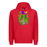 Red Mardi Gras with skeleton hand Premium Hoodie - HowdyJamesFarm