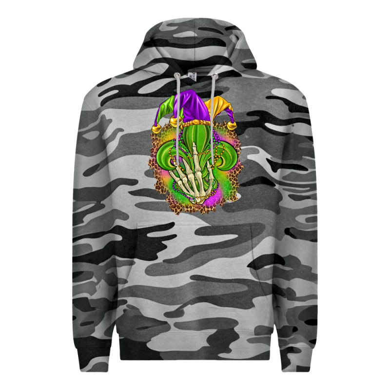Mardi Gras With Skeleton Hand Premium Hoodie by HowdyJamesFarm | Teevron