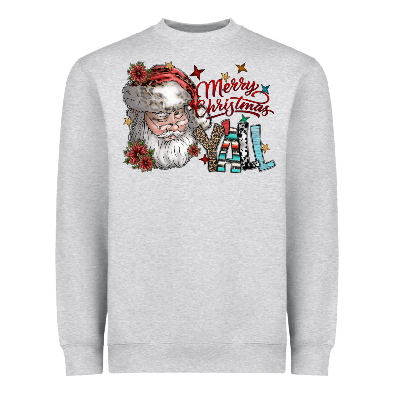 Merry Christmas Yall Heavyweight Sweatshirt by SublimationCraftShop | Teevron