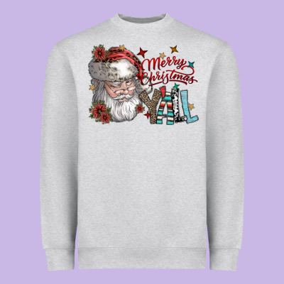 Merry Christmas Yall Heavyweight Sweatshirt Designed By Sublimationcraftshop