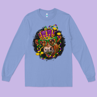 Mardi Gras Red Angus Long Sleeve Tee Designed By Lillyallendesigns