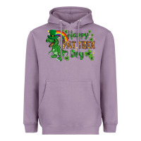 Lavender St. Patrick's Happy Pat T-Rex Day with rainbow Heavyweight Hoodie - HowdyJamesFarm