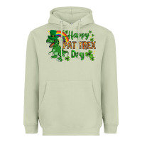 Matcha St. Patrick's Happy Pat T-Rex Day with rainbow Heavyweight Hoodie - HowdyJamesFarm