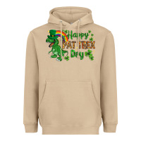 Mushroom St. Patrick's Happy Pat T-Rex Day with rainbow Heavyweight Hoodie - HowdyJamesFarm