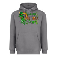 Storm St. Patrick's Happy Pat T-Rex Day with rainbow Heavyweight Hoodie - HowdyJamesFarm