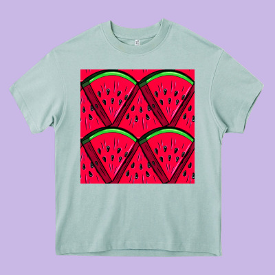 Watermelon Slices Seamless Pattern Heavy Core Tee Designed By Bundleandbundleshop