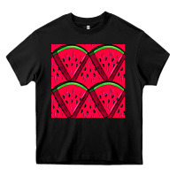 Black Watermelon Slices Seamless Pattern Heavy Core Tee - BundleAndBundleShop