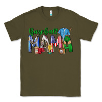 Army Green baseball mama Classic Tee - CowhideDigitalArt