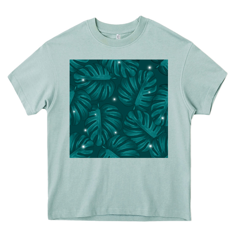 Tropical  Leaves Seamless Pattern Heavy Core Tee by BundleAndBundleShop | Teevron
